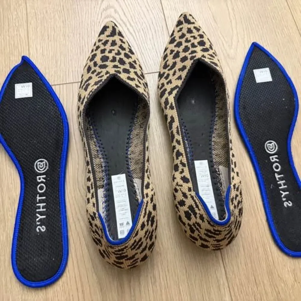Rothy's The Point Leopard Flats Size W10